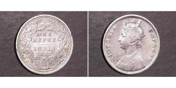 1 Rupee 英属印度 (1858 - 1947) 銀 维多利亚 (英国君主)