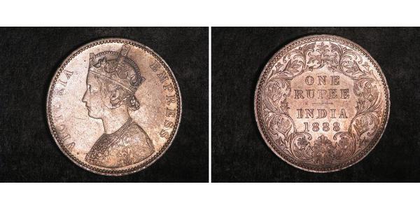 1 Rupee 英属印度 (1858 - 1947) 銀 维多利亚 (英国君主)