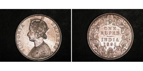 1 Rupee 英属印度 (1858 - 1947) 銀 维多利亚 (英国君主)
