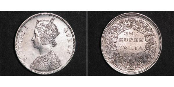 1 Rupee 英属印度 (1858 - 1947) 銀 维多利亚 (英国君主)