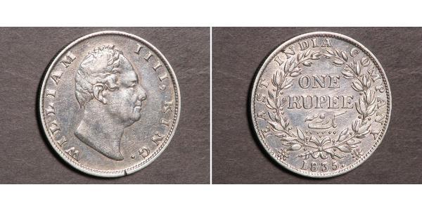 1 Rupee 英属印度 (1858 - 1947) 銀 威廉四世 (英國)