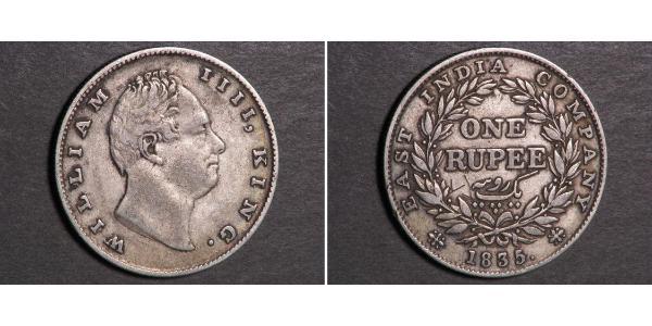 1 Rupee 英属印度 (1858 - 1947) 銀 威廉四世 (英國)