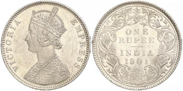 1 Rupee 英属印度 (1858 - 1947) 銀 维多利亚 (英国君主)