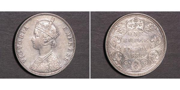 1 Rupee 英属印度 (1858 - 1947) 銀 维多利亚 (英国君主)