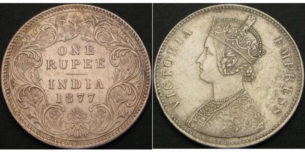 1 Rupee 英属印度 (1858 - 1947) 銀 维多利亚 (英国君主)