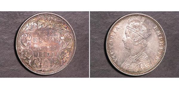 1 Rupee 英属印度 (1858 - 1947) 銀 维多利亚 (英国君主)