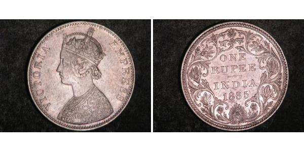1 Rupee 英属印度 (1858 - 1947) 銀 维多利亚 (英国君主)