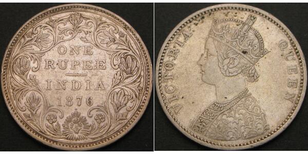 1 Rupee 英属印度 (1858 - 1947) 銀 维多利亚 (英国君主)