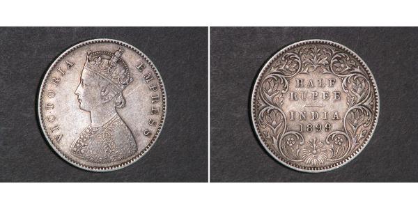 1 Rupee 英属印度 (1858 - 1947) 銀 维多利亚 (英国君主)