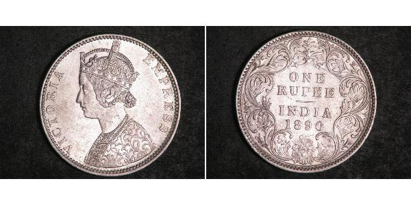 1 Rupee 英属印度 (1858 - 1947) 銀 维多利亚 (英国君主)