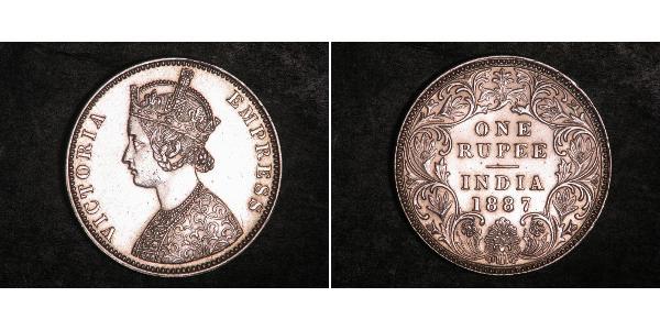 1 Rupee 英属印度 (1858 - 1947) 銀 维多利亚 (英国君主)