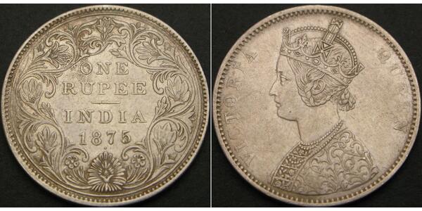 1 Rupee 英属印度 (1858 - 1947) 銀 维多利亚 (英国君主)