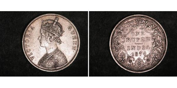 1 Rupee 英属印度 (1858 - 1947) 銀 维多利亚 (英国君主)