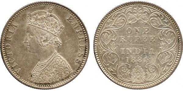 1 Rupee 英属印度 (1858 - 1947) 銀 维多利亚 (英国君主)