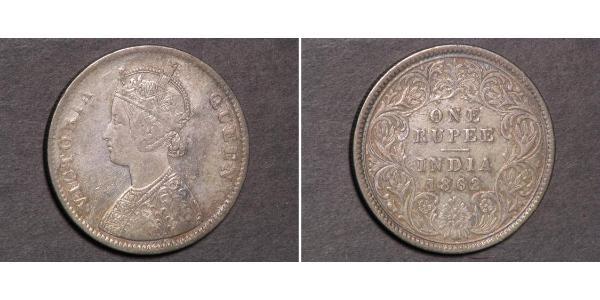 1 Rupee 英属印度 (1858 - 1947) 銀 维多利亚 (英国君主)