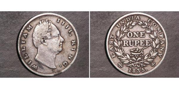 1 Rupee 英属印度 (1858 - 1947) 銀 威廉四世 (英國)