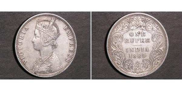 1 Rupee 英属印度 (1858 - 1947) 銀 维多利亚 (英国君主)