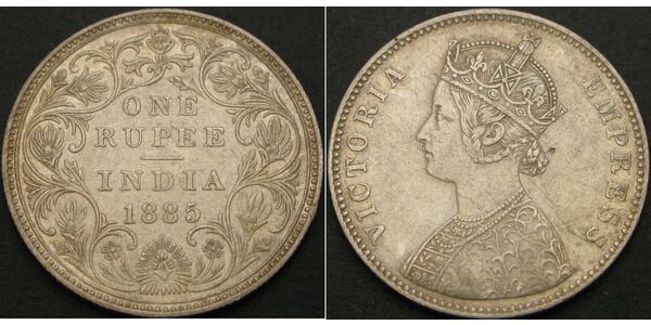 1 Rupee 英属印度 (1858 - 1947) 銀 维多利亚 (英国君主)