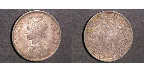 1 Rupee 英属印度 (1858 - 1947) 銀 维多利亚 (英国君主)