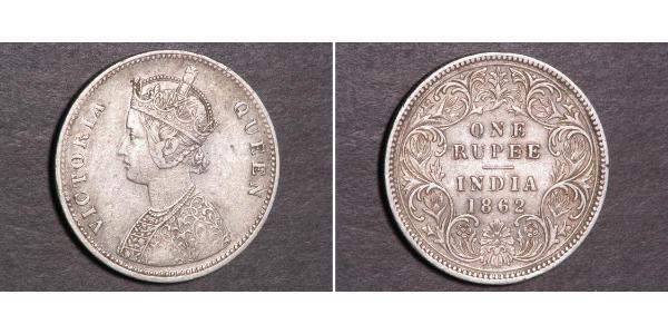 1 Rupee 英属印度 (1858 - 1947) 銀 维多利亚 (英国君主)