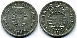 1 Rupee 葡屬印度 (1505 - 1961) 銀 