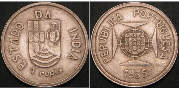 1 Rupee 葡屬印度 (1505 - 1961) 銀 