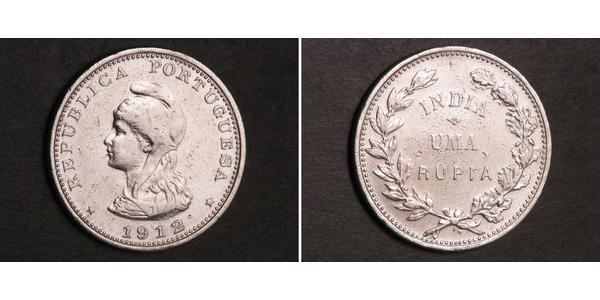 1 Rupee 葡屬印度 (1505 - 1961) 銀 