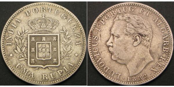 1 Rupee 葡屬印度 (1505 - 1961) 銀 