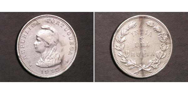 1 Rupee 葡屬印度 (1505 - 1961) 銀 