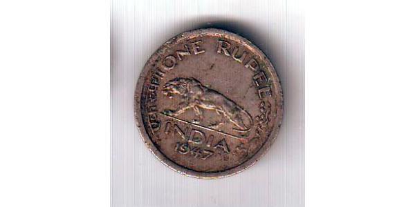 1 Rupee 英属印度 (1858 - 1947) 镍 乔治六世 (1895-1952)