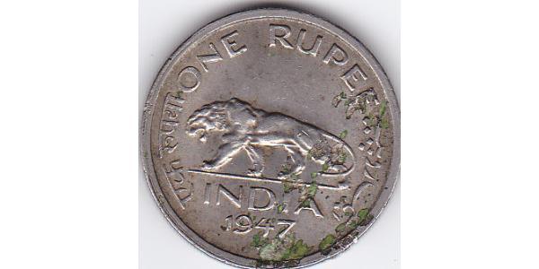 1 Rupee 英属印度 (1858 - 1947) 镍 乔治六世 (1895-1952)