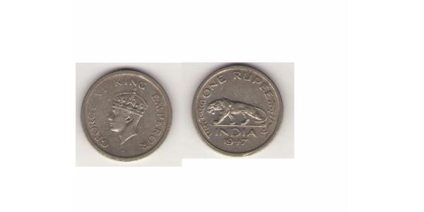 1 Rupee 英属印度 (1858 - 1947) 镍 乔治六世 (1895-1952)