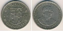 1 Rupee Mauritius 镍/銅 