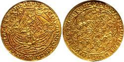 1 Ryal Королевство Англия (927-1649,1660-1707) Золото Эдуард IV (1442-1483)