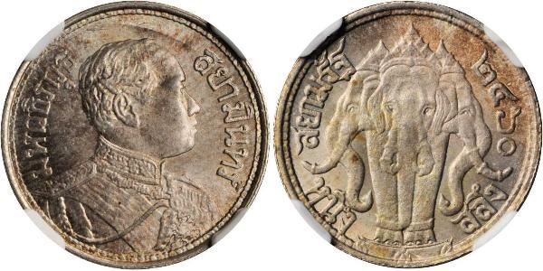 1 Salung / 1/4 Baht Thailand Silver Vajiravudh (Rama VI) (1880 – 1925) 