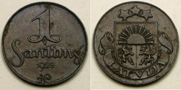 1 Santims Latvia Bronze 