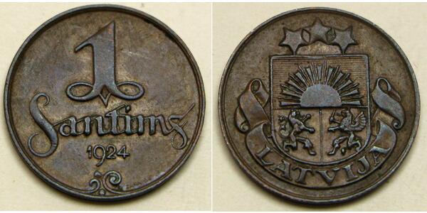 1 Santims Latvia Bronze 