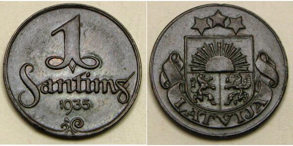 1 Santims Latvia Bronze 