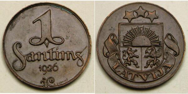 1 Santims Letlönj Bronze 