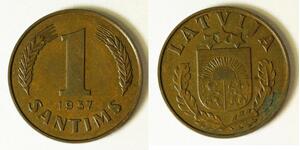 1 Santims Lettland Bronze 