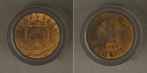 1 Santims Lettland Bronze 