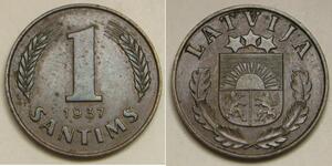 1 Santims Lettland Bronze 