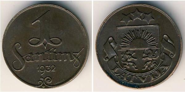 1 Santims Lettland Bronze 