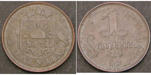 1 Santims Lettland Bronze 