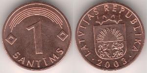 1 Santims Lettonie (1991 - ) Acier/Nickel 