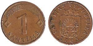 1 Santims Lettonie (1991 - ) Acier/Nickel 