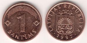 1 Santims Lettonie (1991 - ) Acier/Nickel 