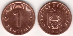 1 Santims Lettland (1991 - ) Nickel/Stahl 