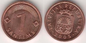 1 Santims Latvia (1991 - ) Steel/Nickel 