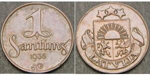 1 Santims Латвия Бронза 